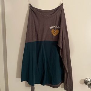 LONG sleeve blouse “Mondays💔” back “I’m over you”